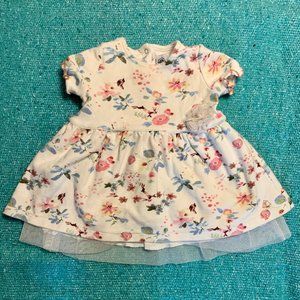 Petit Bateau Dress - White Floral - 6 months
